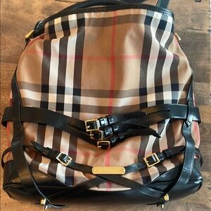 Burberry Checkered Backpack with Black Accents